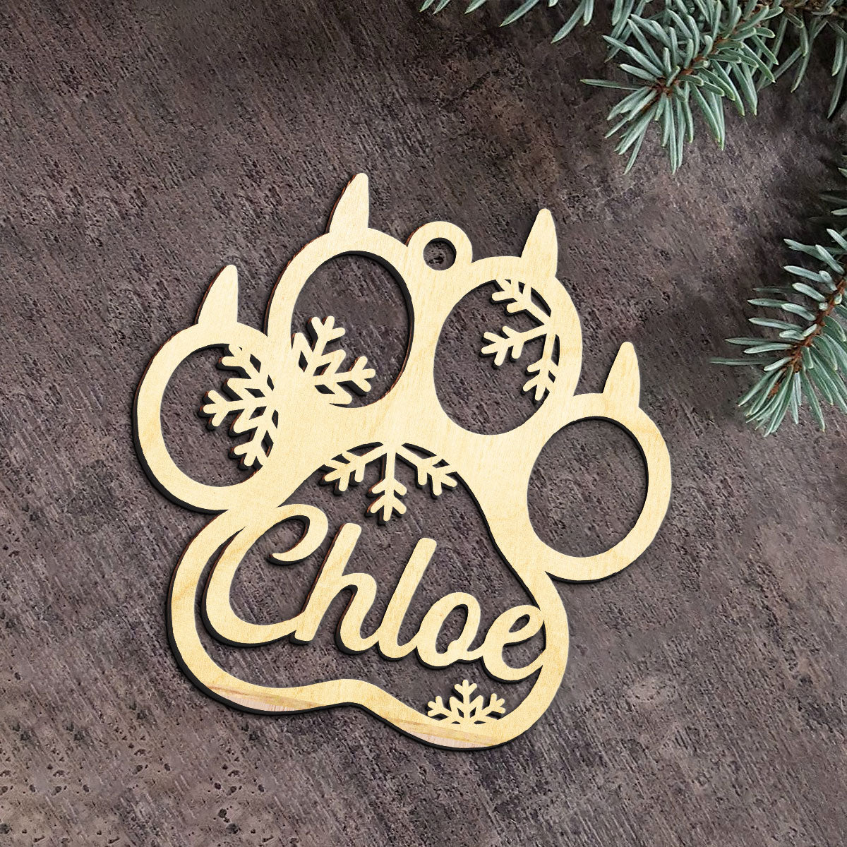 Dog And Cat Paw Shaped - Personalized Wooden Ornament DS-006