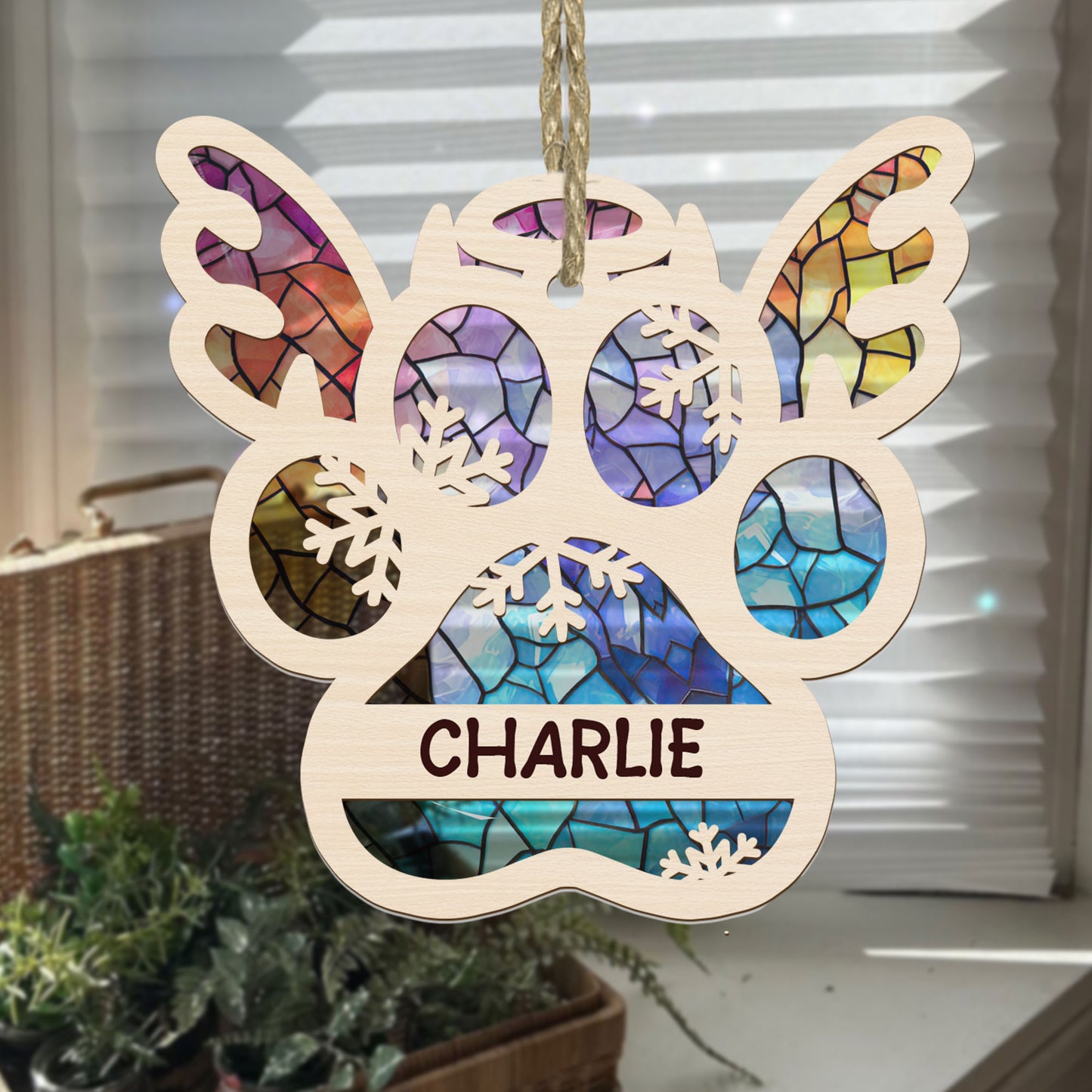 Dog And Cat Paw - Personalized Suncatcher Ornament DSSUNOTHN1026T