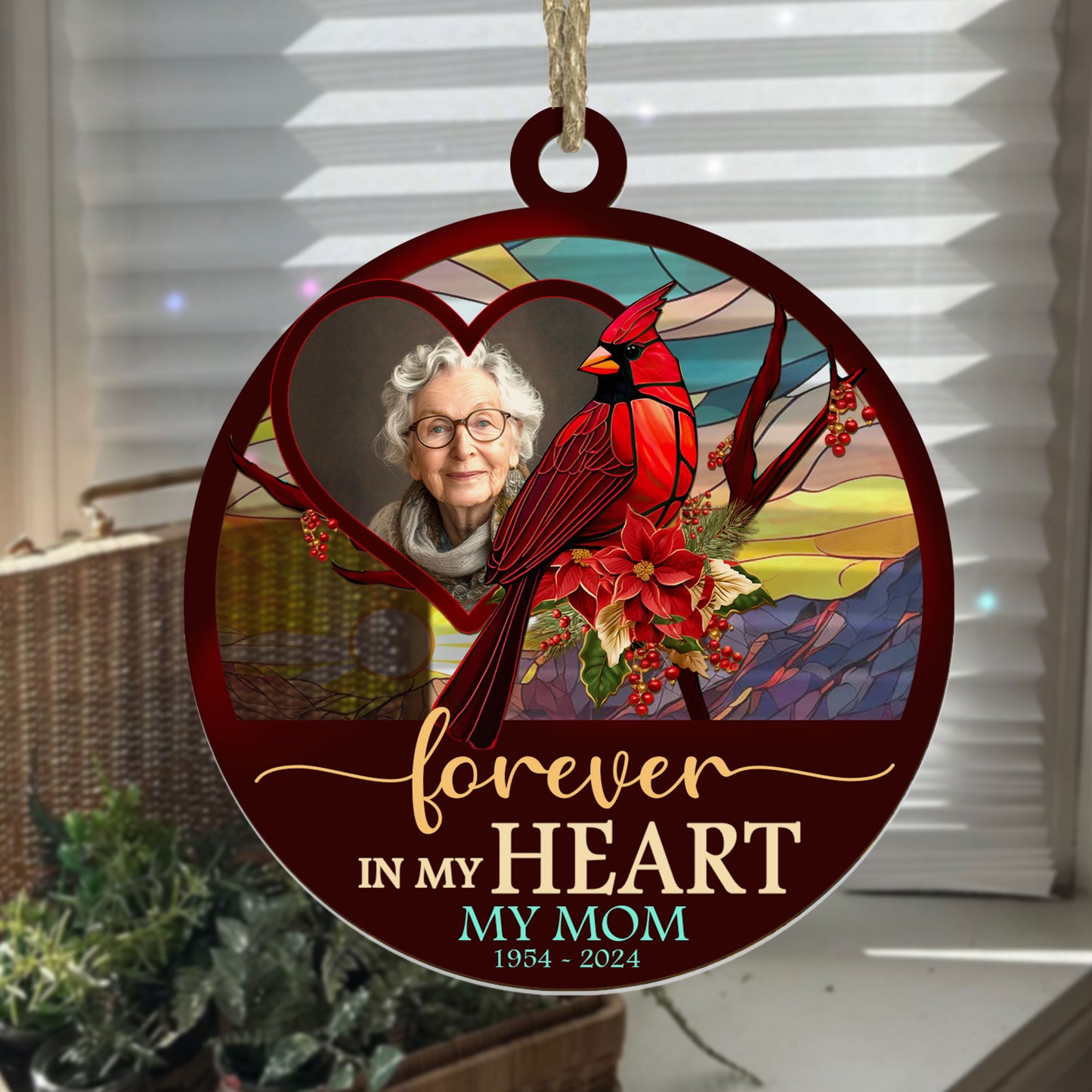 Forever In My Heart - Personalized Suncatcher Ornament DSSUNODM1425L