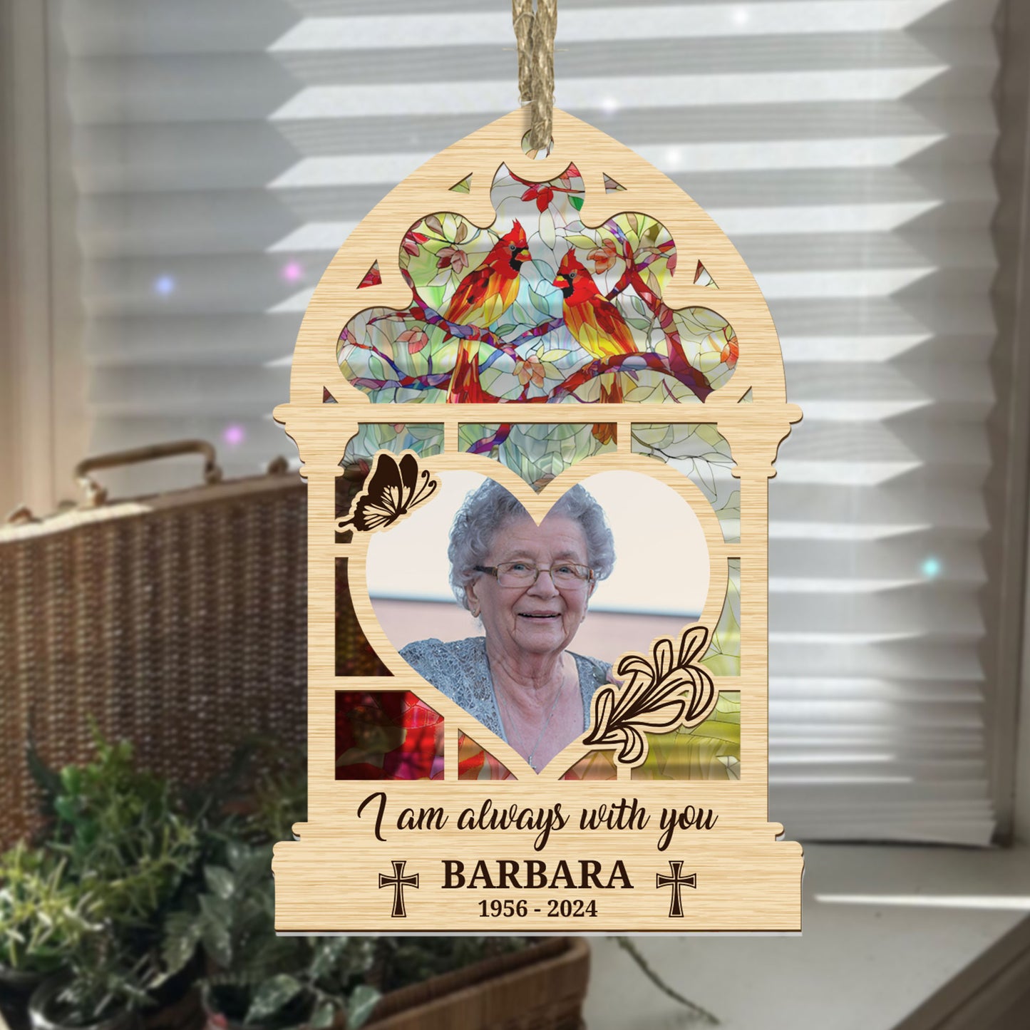 I Am Always With You Memorial - Personalized Suncatcher Ornament DSSUNOLHN1073M