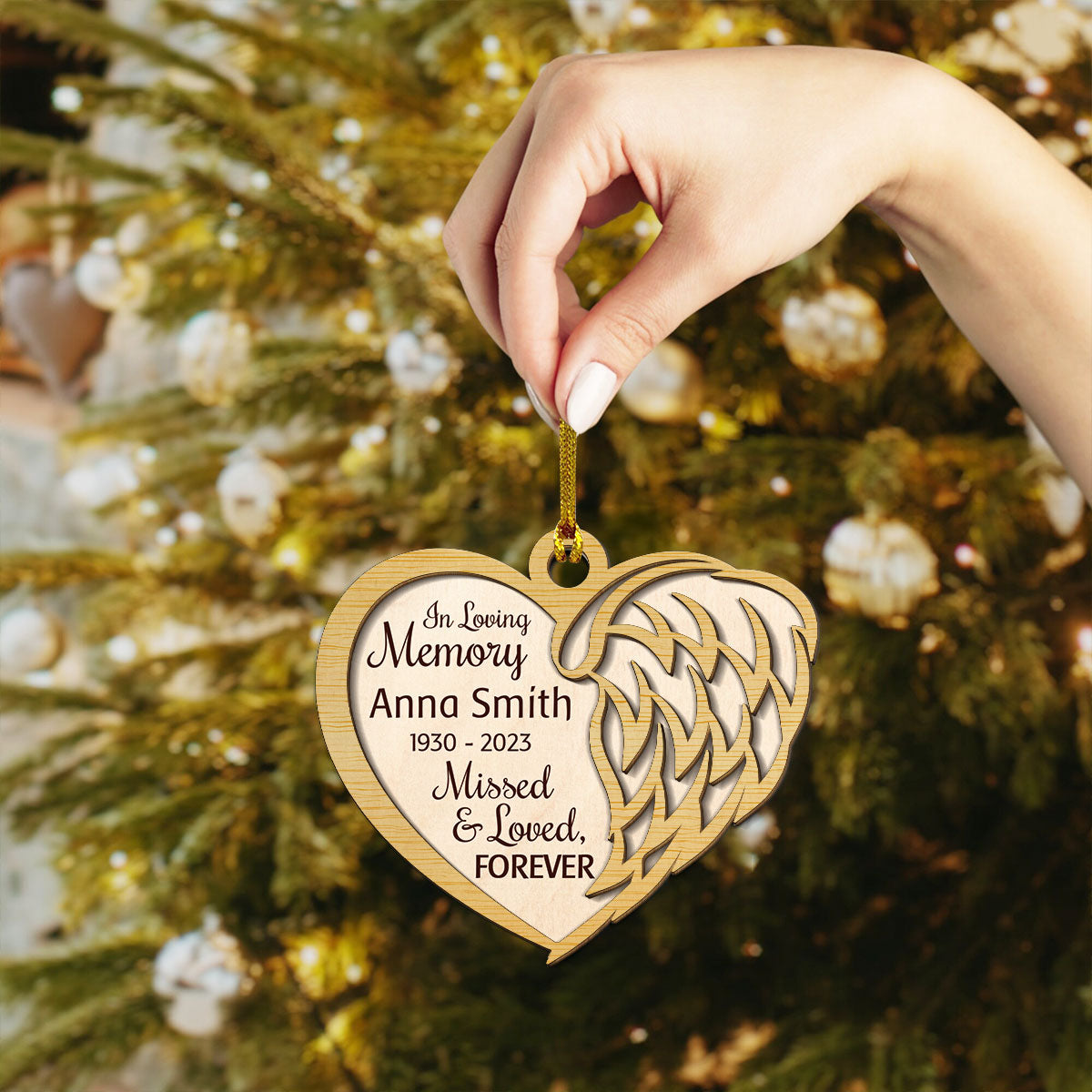 Missed And Loved Forever - Personalized Memorial Wood Ornament DS-53