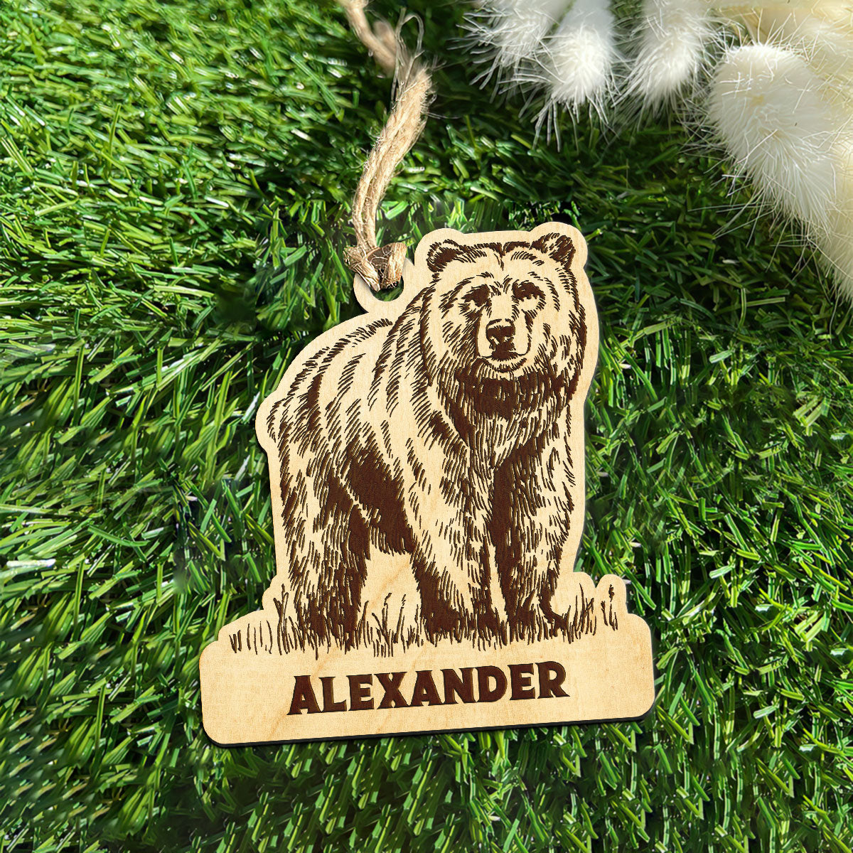 Bear Personalized Wood Ornament DS-15