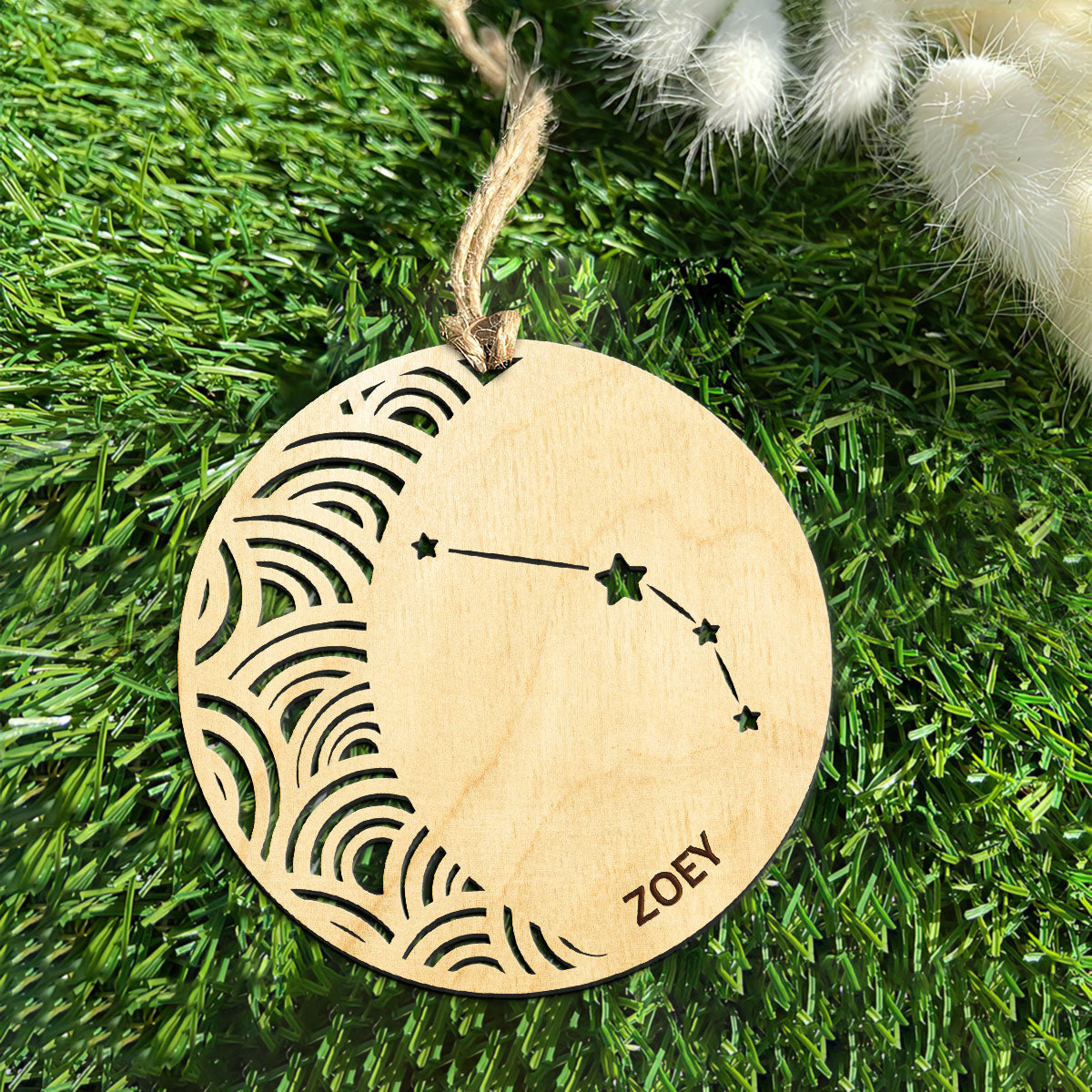 Aries Constellation Personalized Wood Ornament DS-005