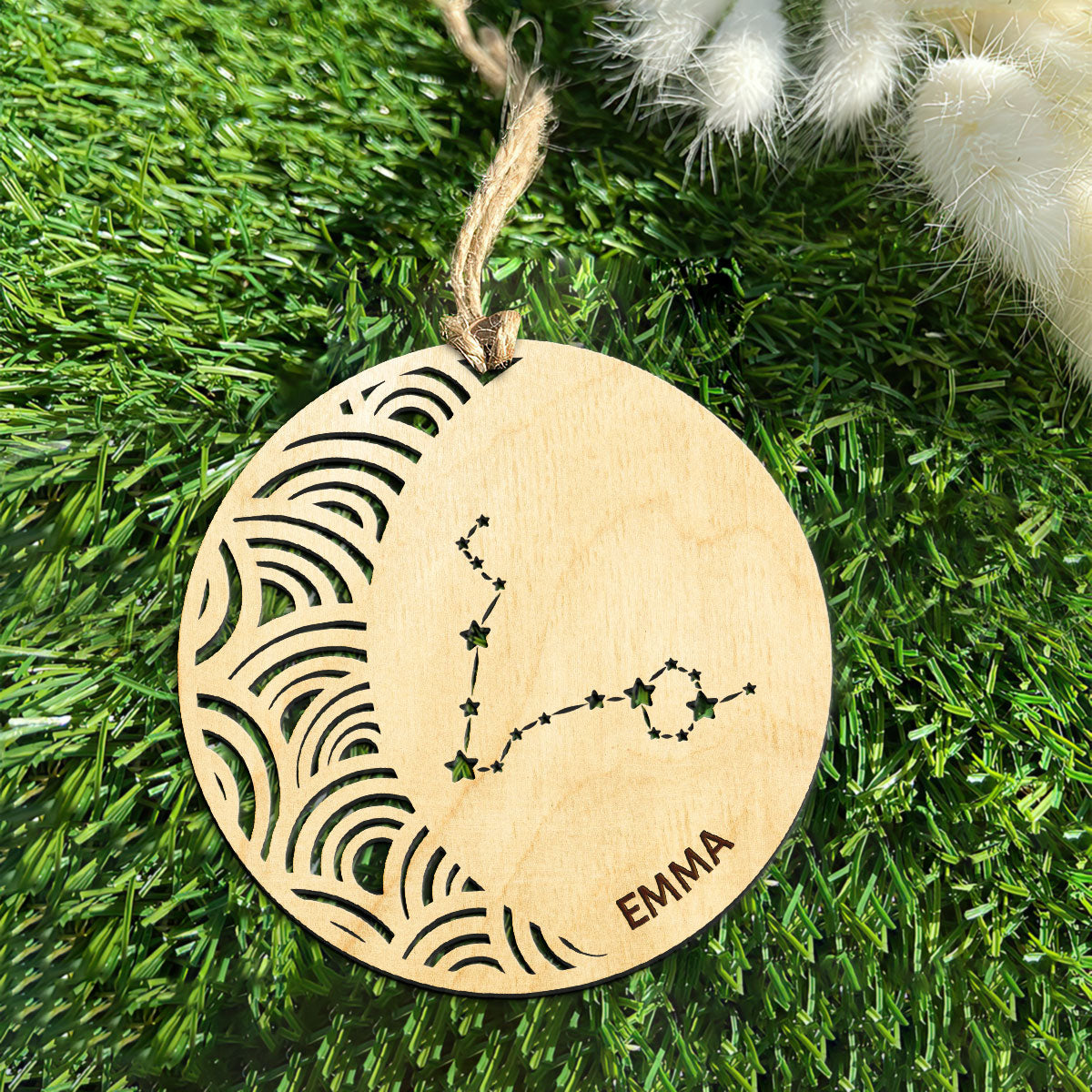 Pisces Constellation Personalized Wood Ornament DS-005