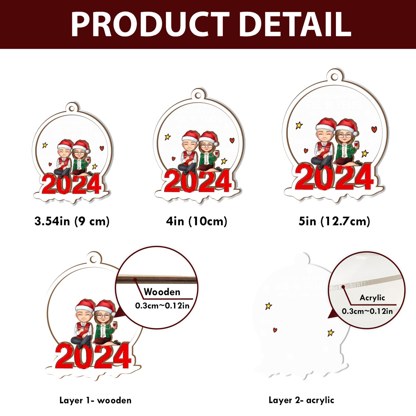 Annoying Each Other - Personalized Wood & Acrylic Ornament DSWAOLHN1529D