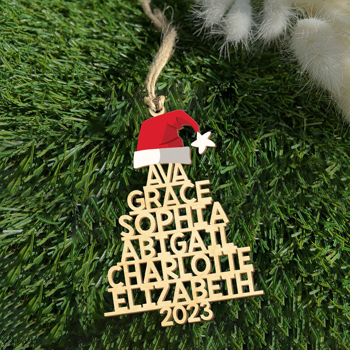 Christmas Tree Personalized Wood Ornament DS-009