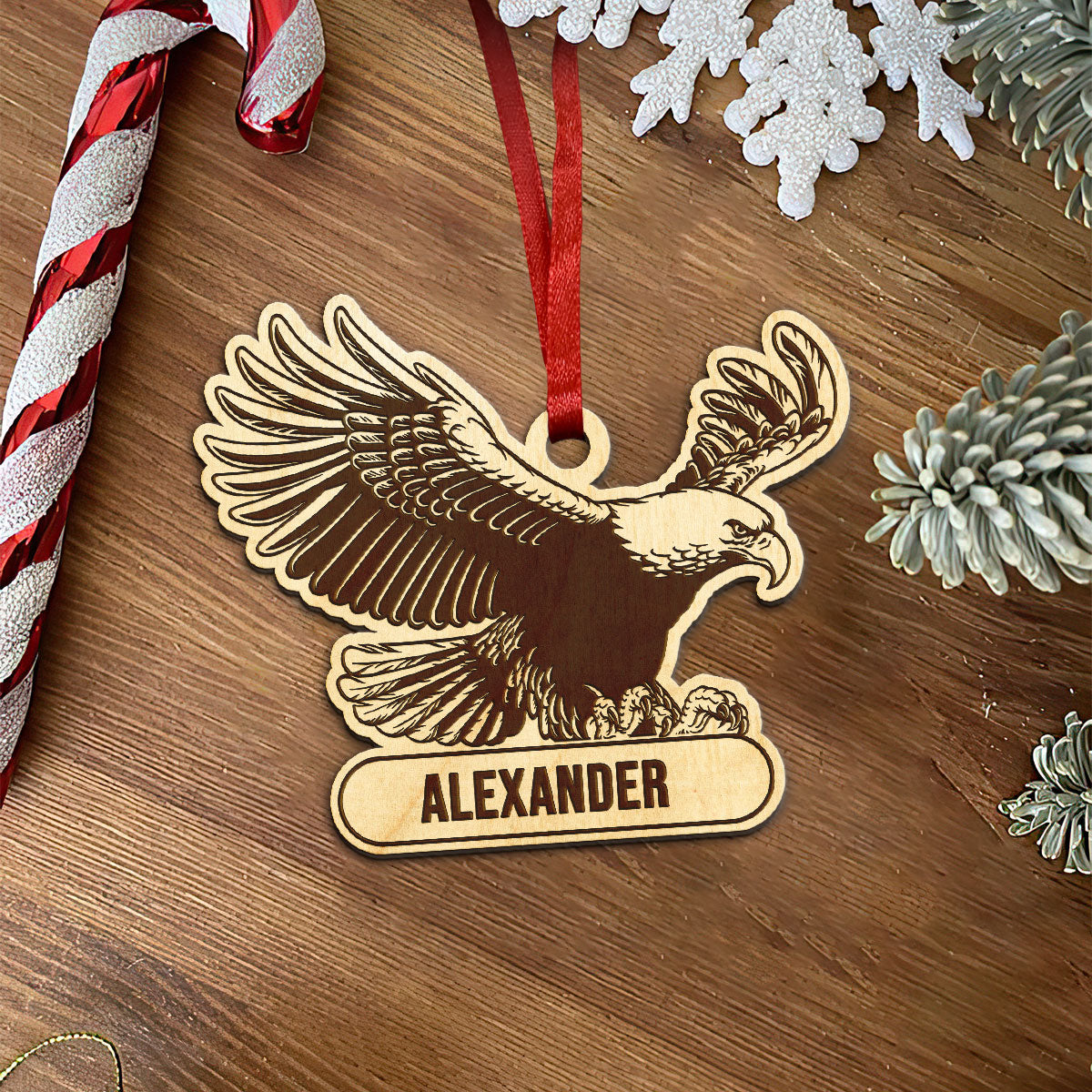 Eagle Personalized Wood Ornament DS-14