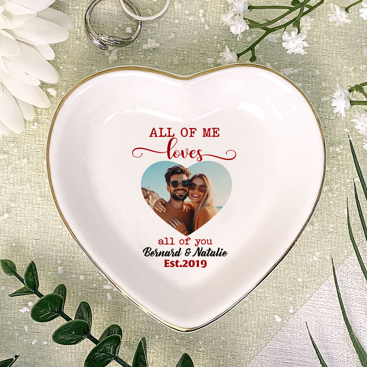 Love All Of You - Personalized Heart Shaped Jewelry Dish DSSHSCRDNNN2095M