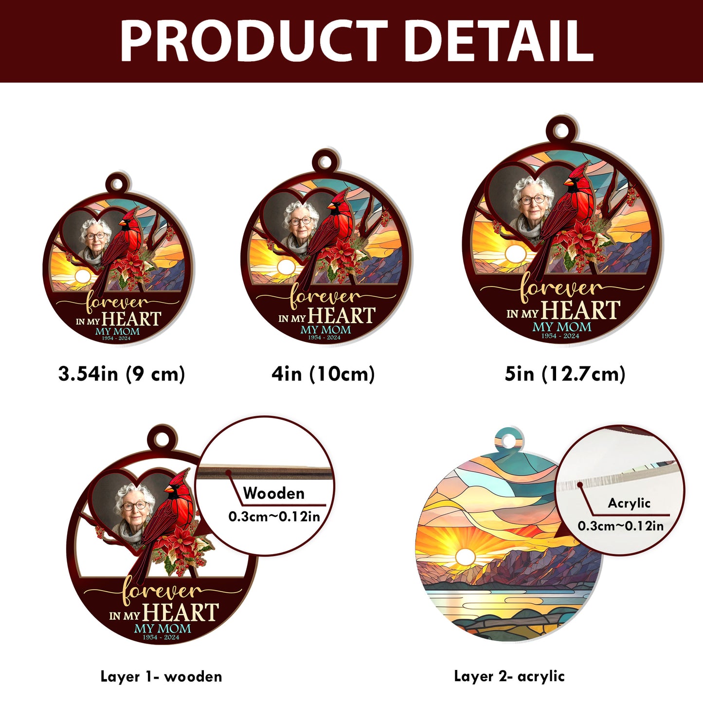 Forever In My Heart - Personalized Suncatcher Ornament DSSUNODM1425L