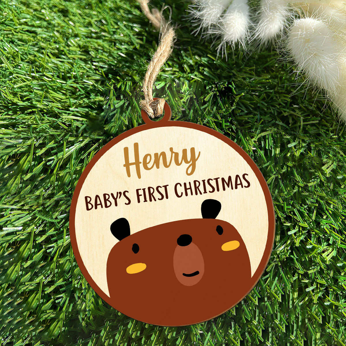 Baby Bear Personalized Wood Ornament DS-64