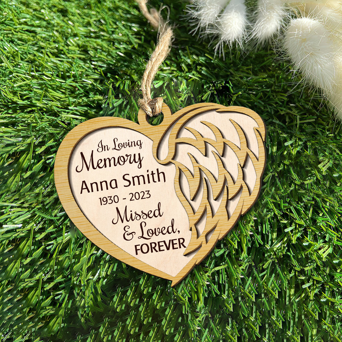Missed And Loved Forever - Personalized Memorial Wood Ornament DS-53