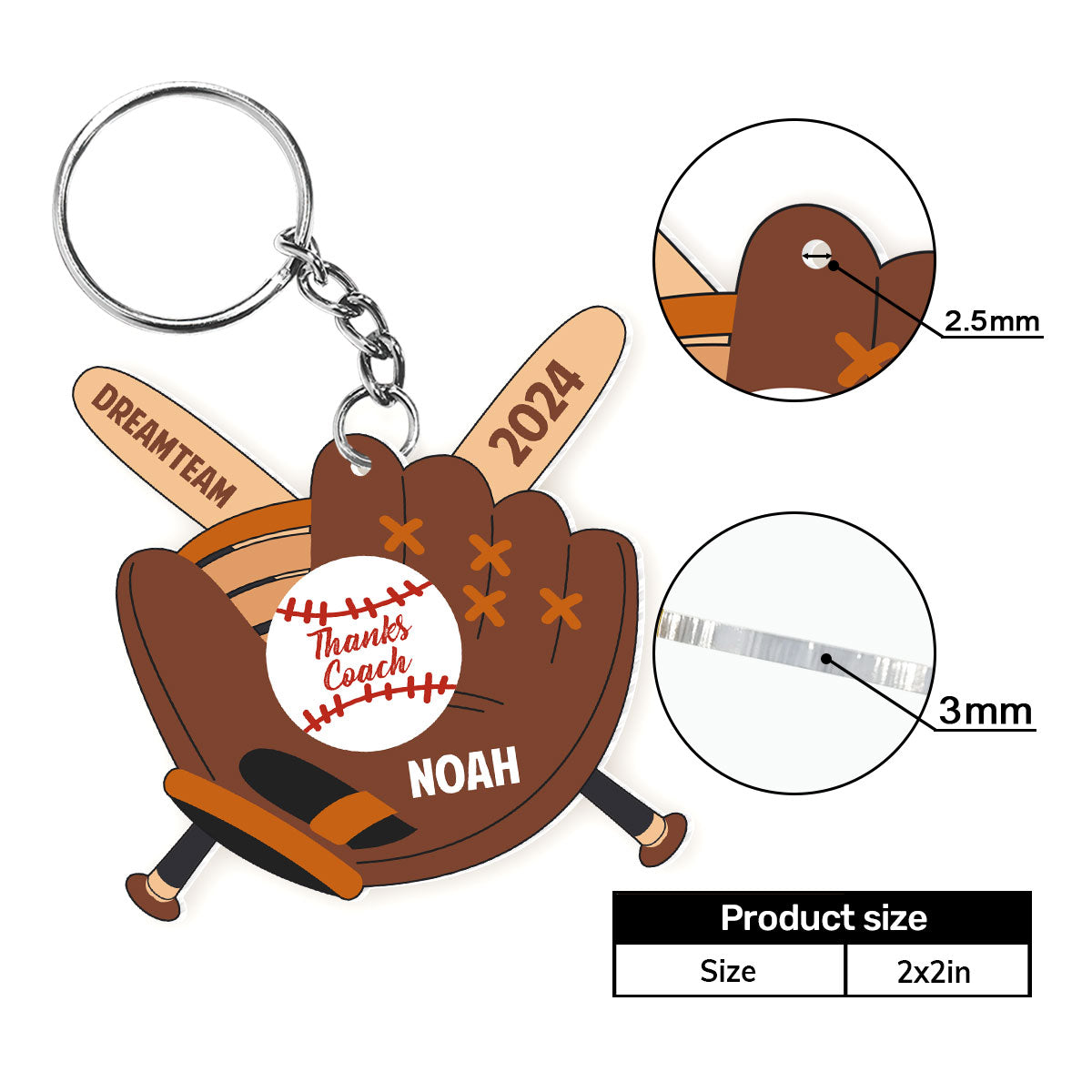 Thanks Coach - Personalized Acrylic Keychain DSAKTHN824T