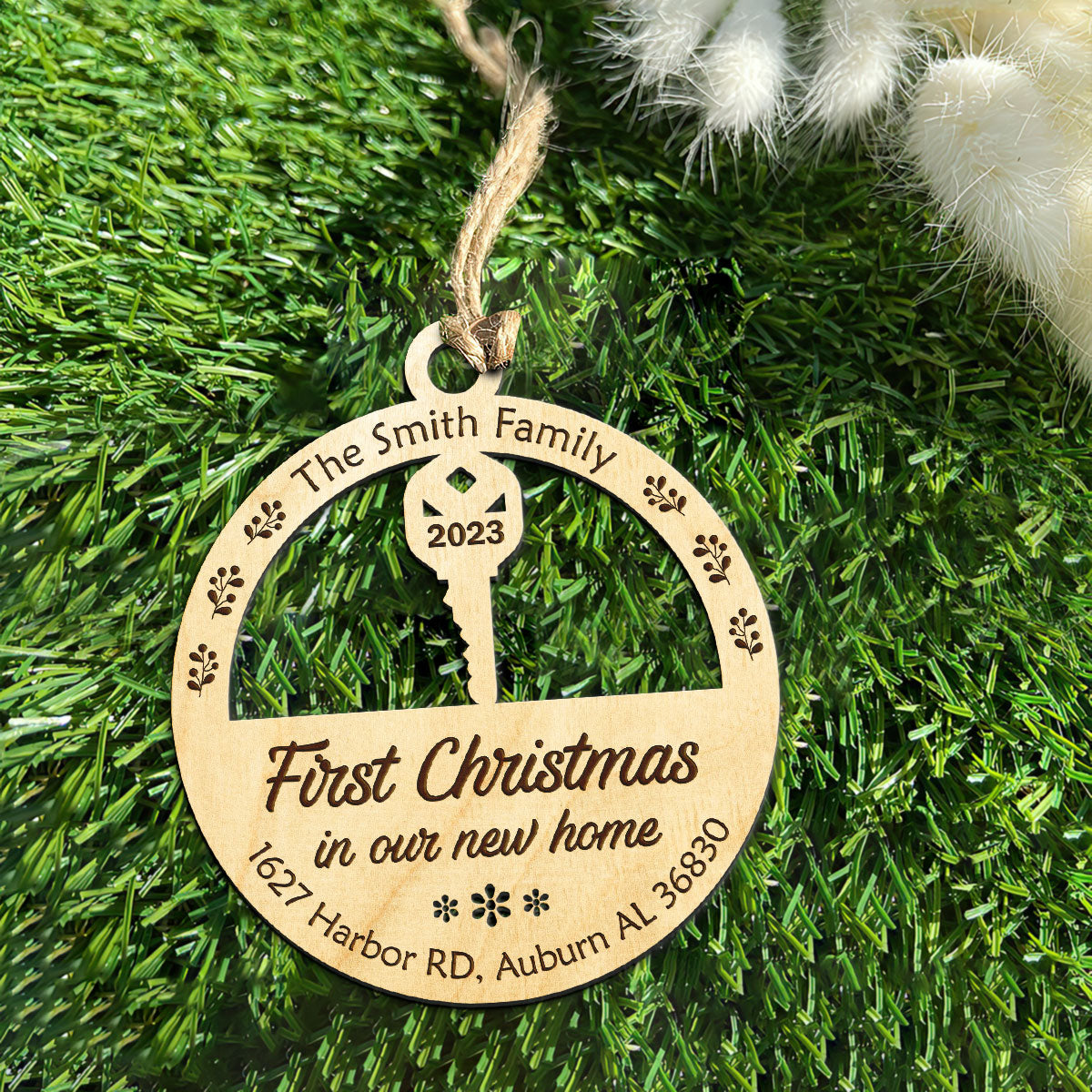 First Christmas In Our Home - Personalized Wood Ornament DS-56
