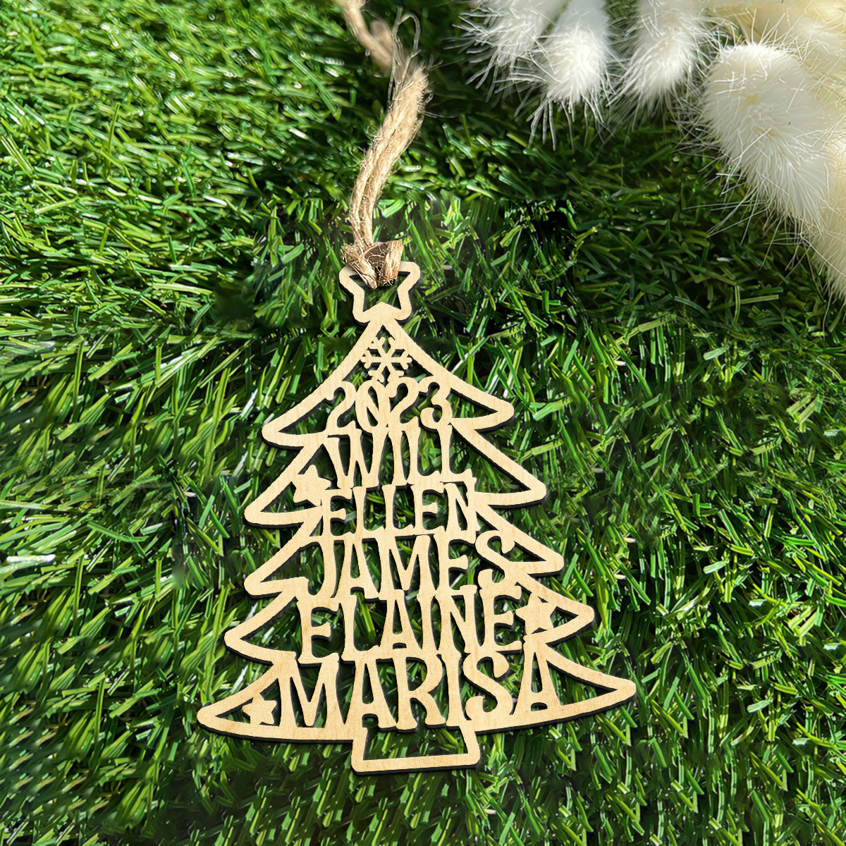 Christmas Tree Personalized Wood Ornament DS-60