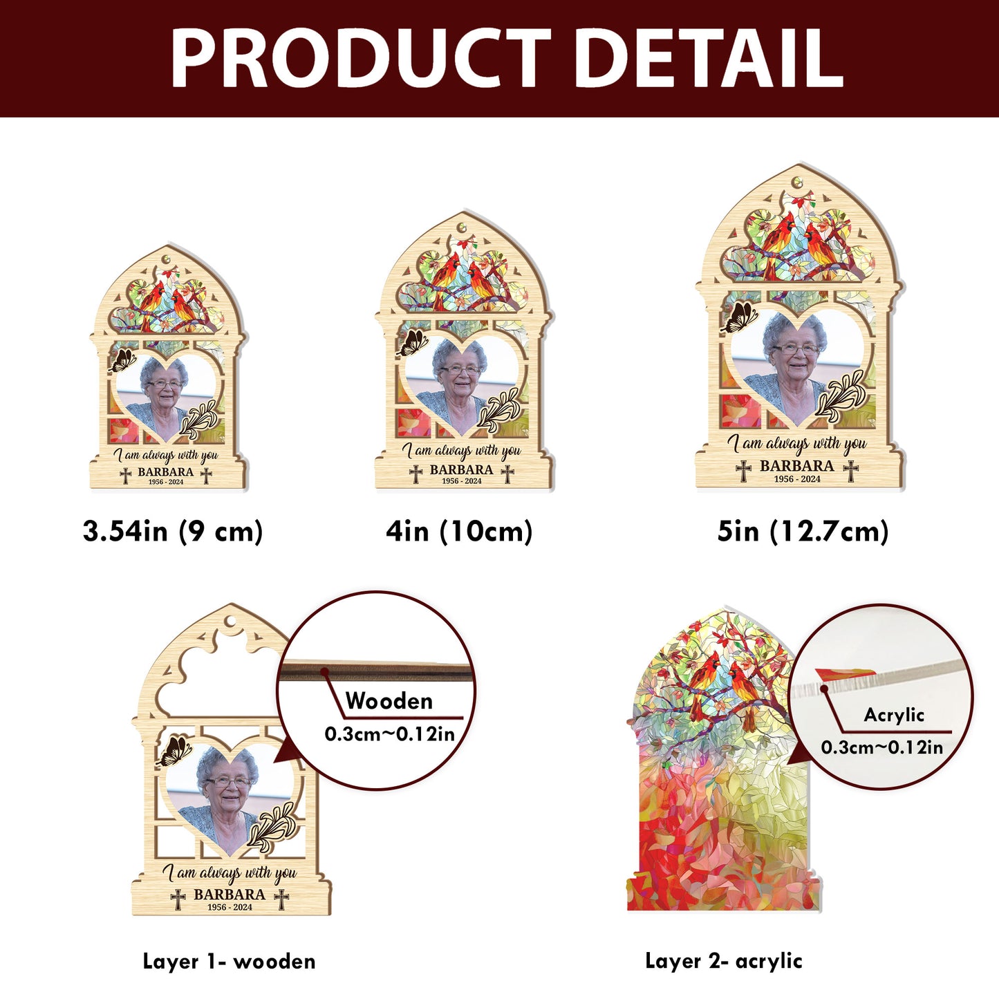I Am Always With You Memorial - Personalized Suncatcher Ornament DSSUNOLHN1073M