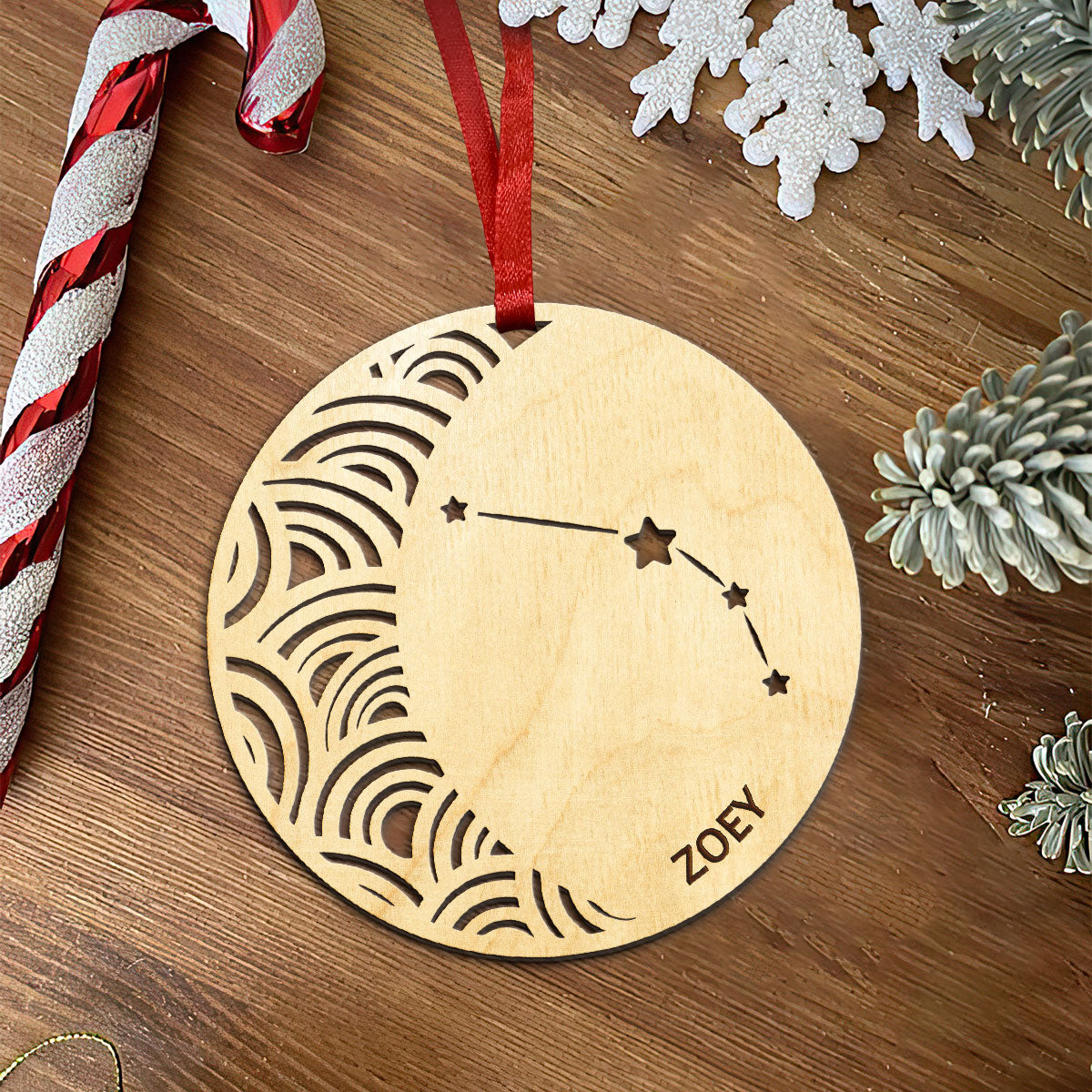 Aries Constellation Personalized Wood Ornament DS-005