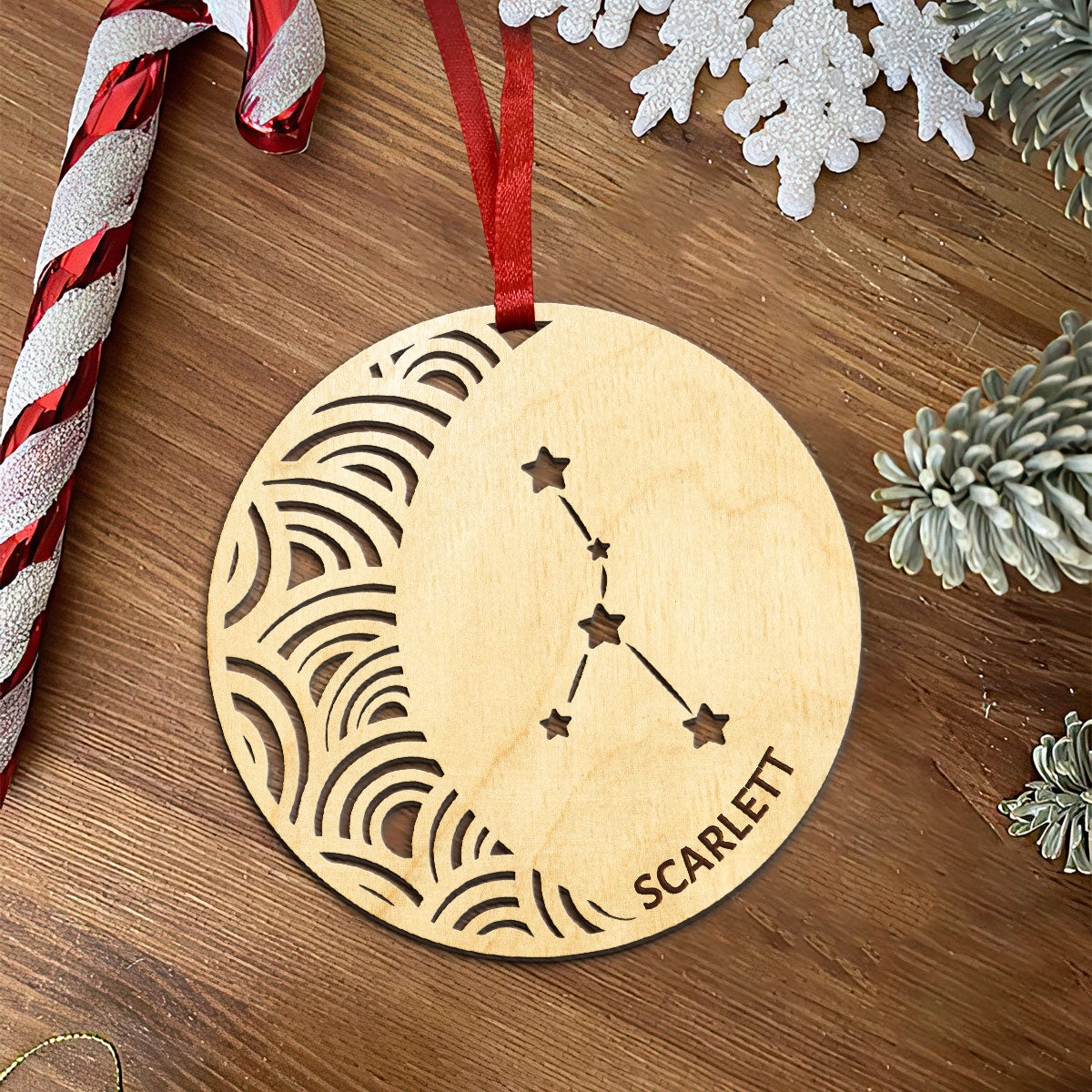 Cancer Constellation Personalized Wood Ornament DS-005