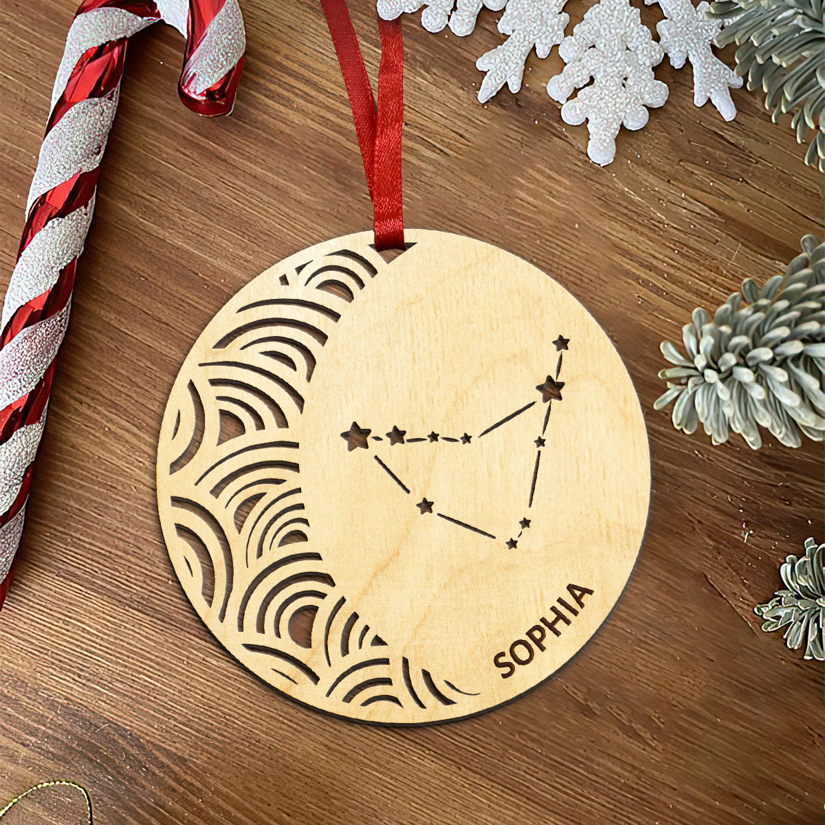 Capricorn Constellation Personalized Wood Ornament DS-005