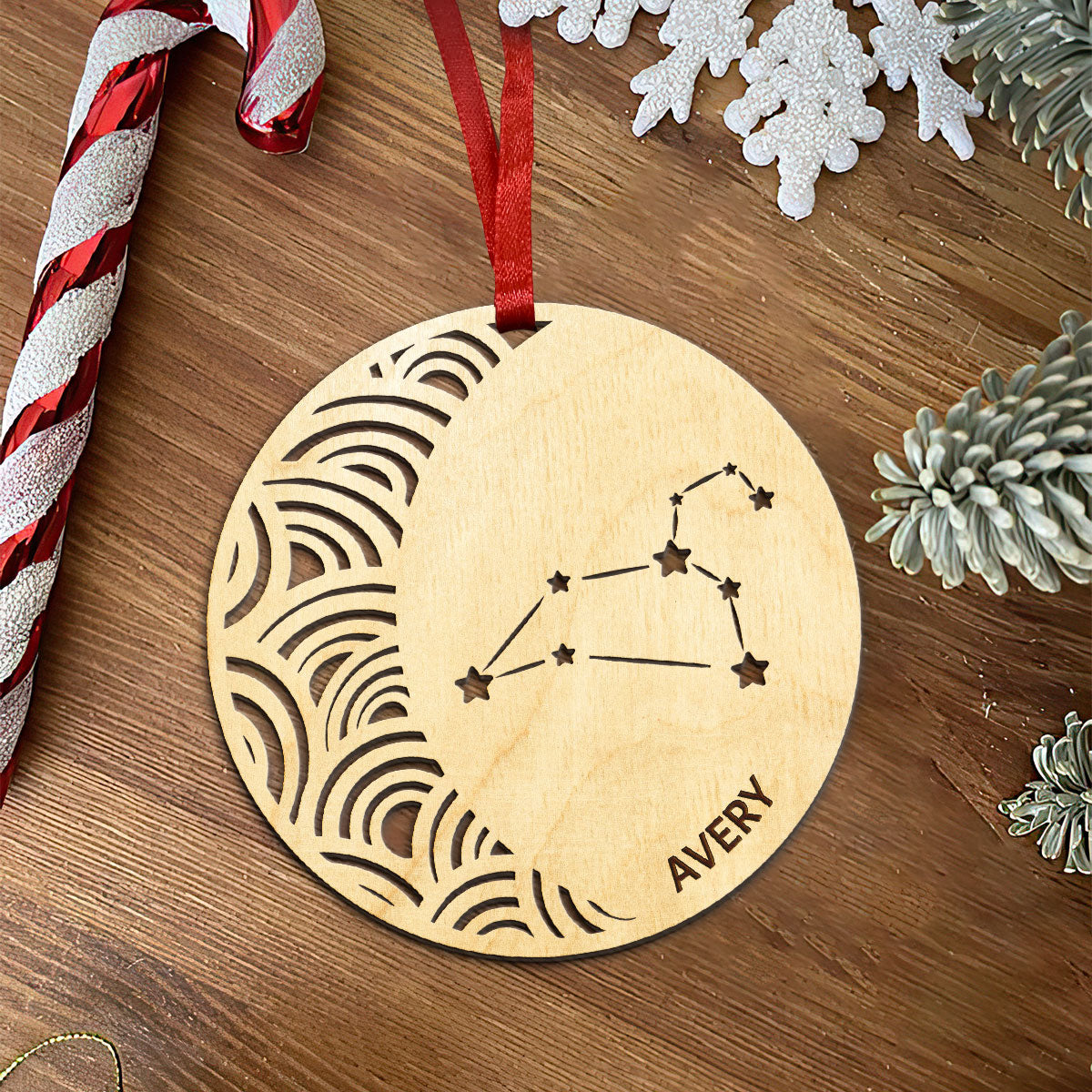 Leo Constellation Personalized Wood Ornament DS-005