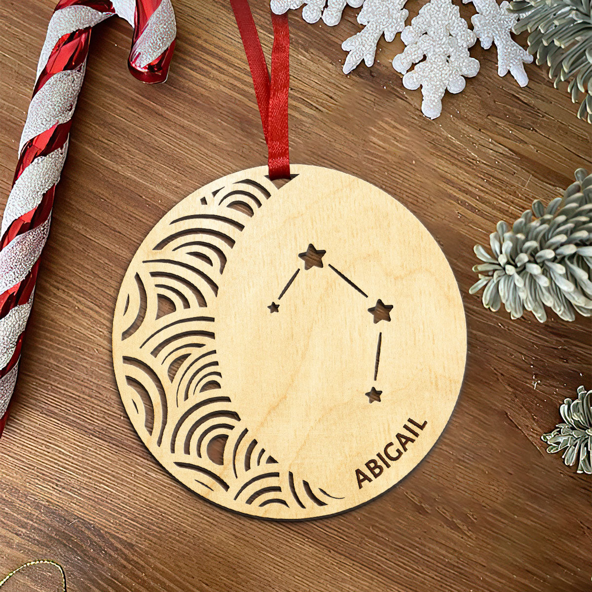 Libra Constellation Personalized Wood Ornament DS-005