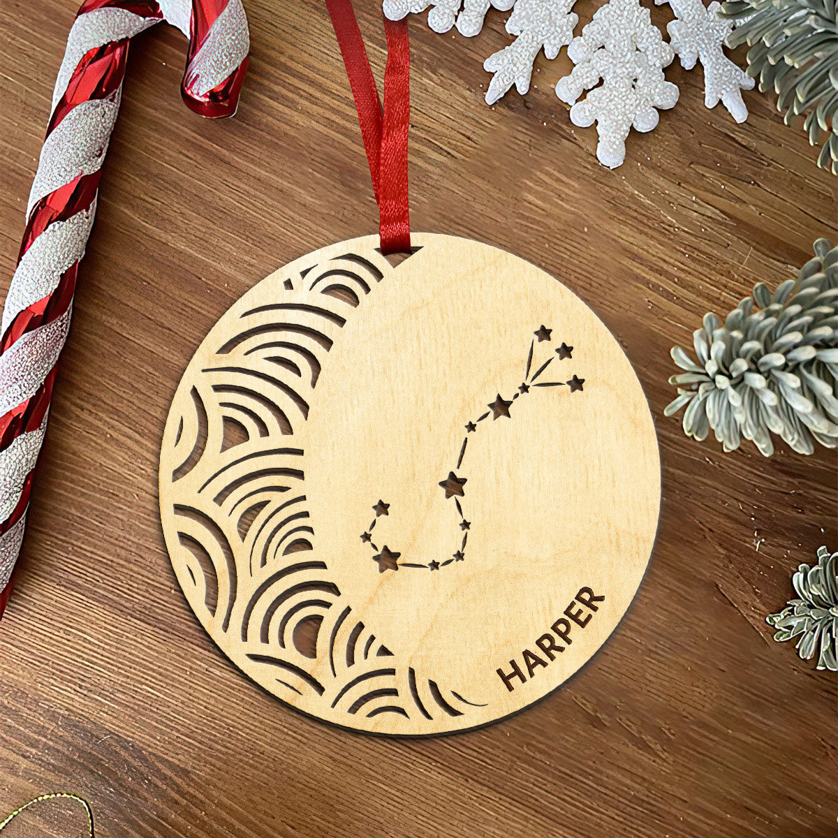 Scorpio Constellation Personalized Wood Ornament DS-005