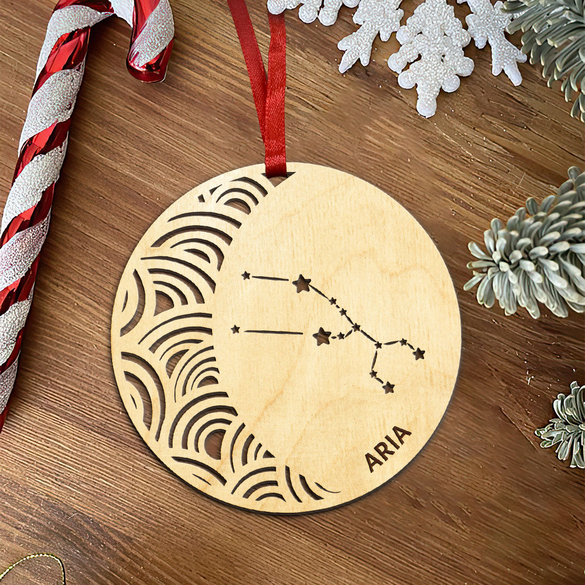 Taurus Constellation Personalized Wood Ornament DS-005