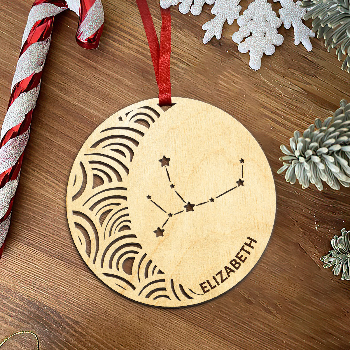 Virgo ConstellationPersonalized  Wood Ornament DS-005