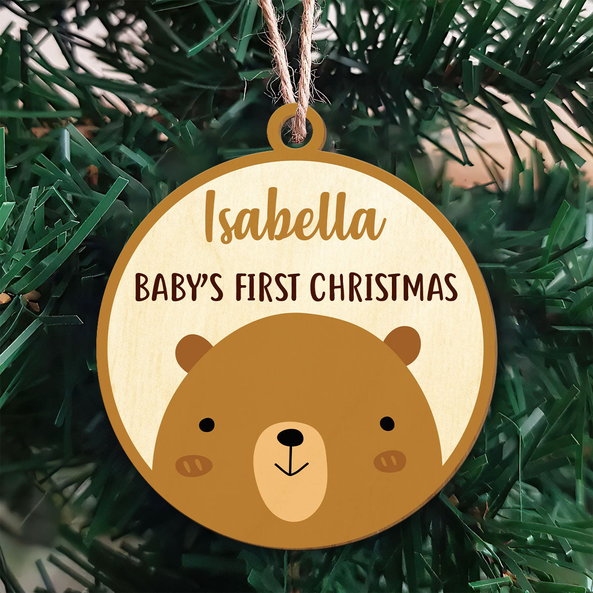 Baby Bear Personalized Wood Ornament DS-64