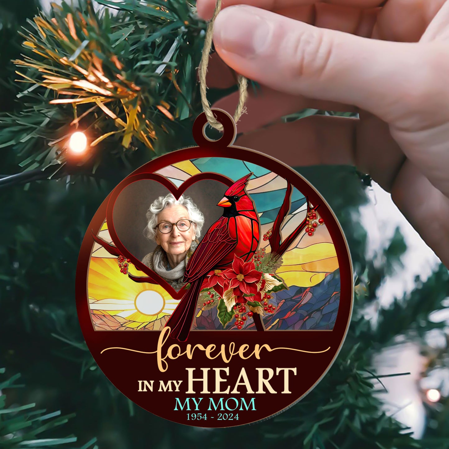Forever In My Heart - Personalized Suncatcher Ornament DSSUNODM1425L