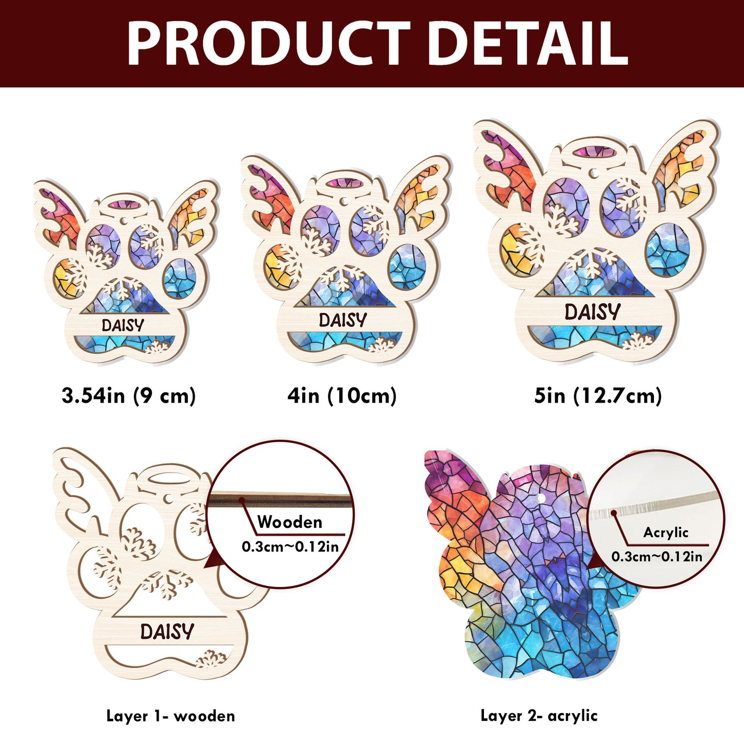 Dog And Cat Paw - Personalized Suncatcher Ornament DSSUNOTHN1026T