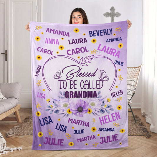 Blessed To Be Called Grandma - Personalized Fleece Blanket DSFBHLPA2547T