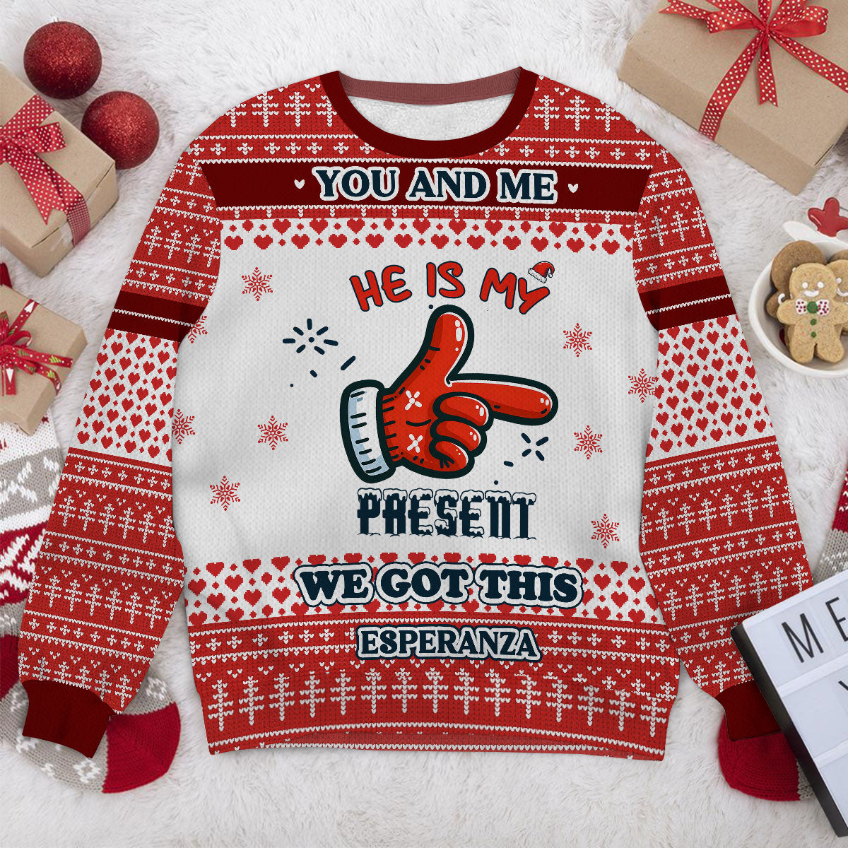 You And Me We Got This First Christmas Together | Personalized Wool Sweater DSWSWHLPA2231T