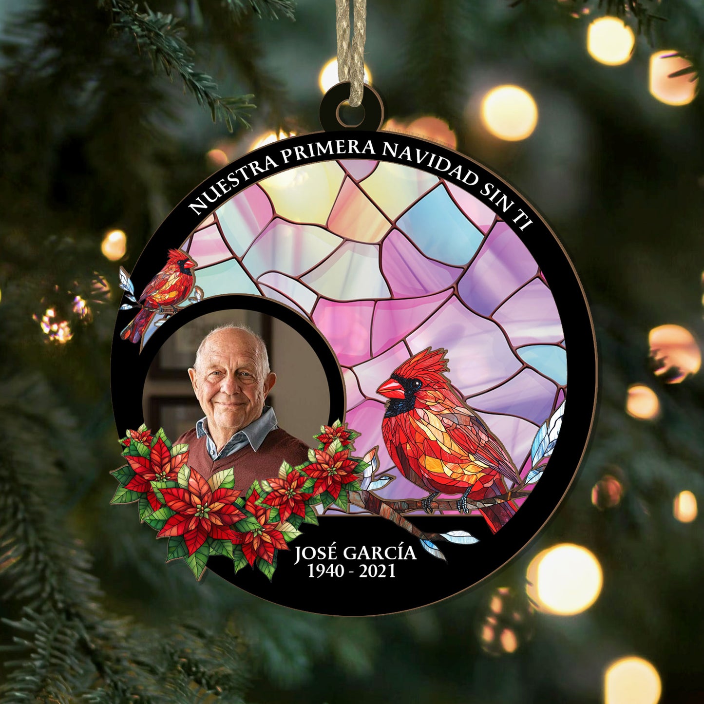 Nuestra Primera Navidad Sin Ti - Personalized Wood & Acrylic Ornament DSWAOHLPA2197TA