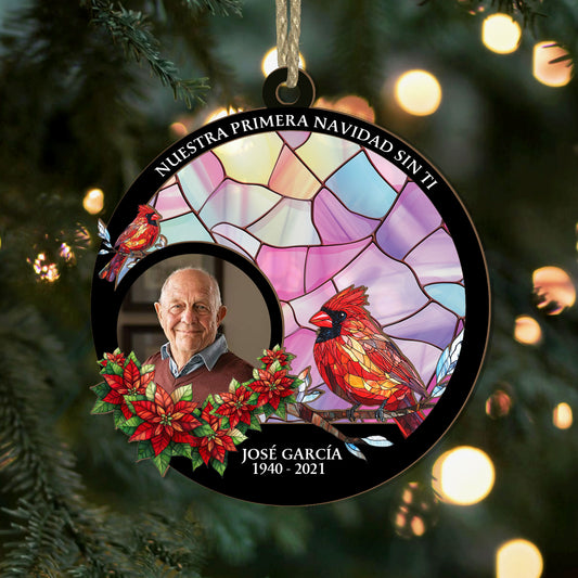 Nuestra Primera Navidad Sin Ti - Personalized Wood & Acrylic Ornament DSWAOHLPA2197TA