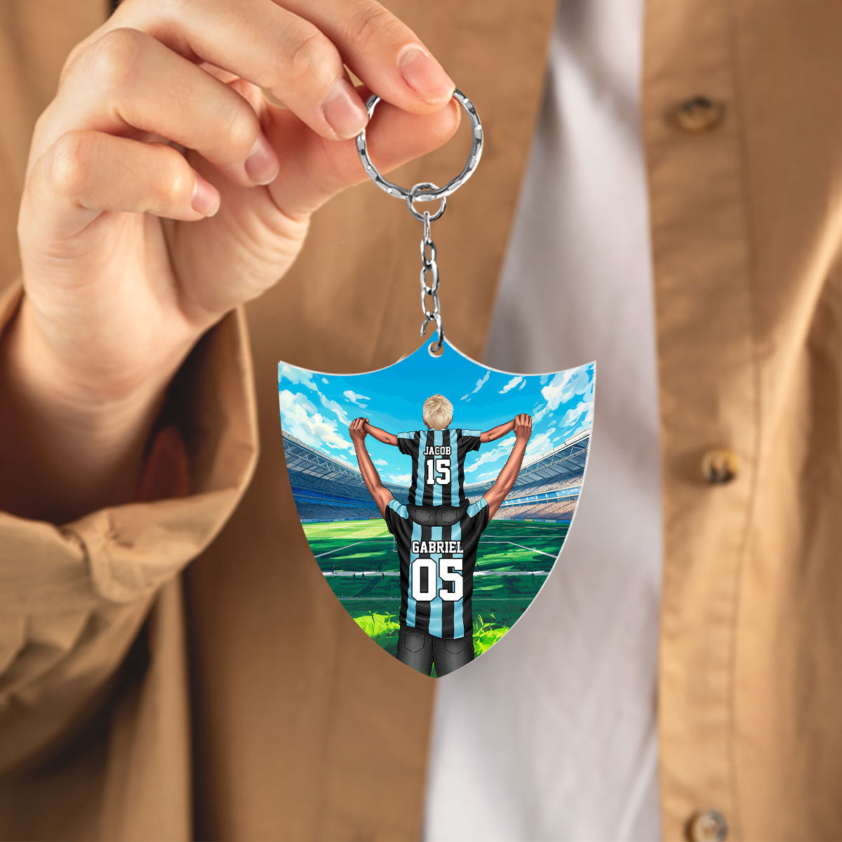 Soccer Dad & Daughter/Son - Personalized Acrylic Keychain DSAKN72