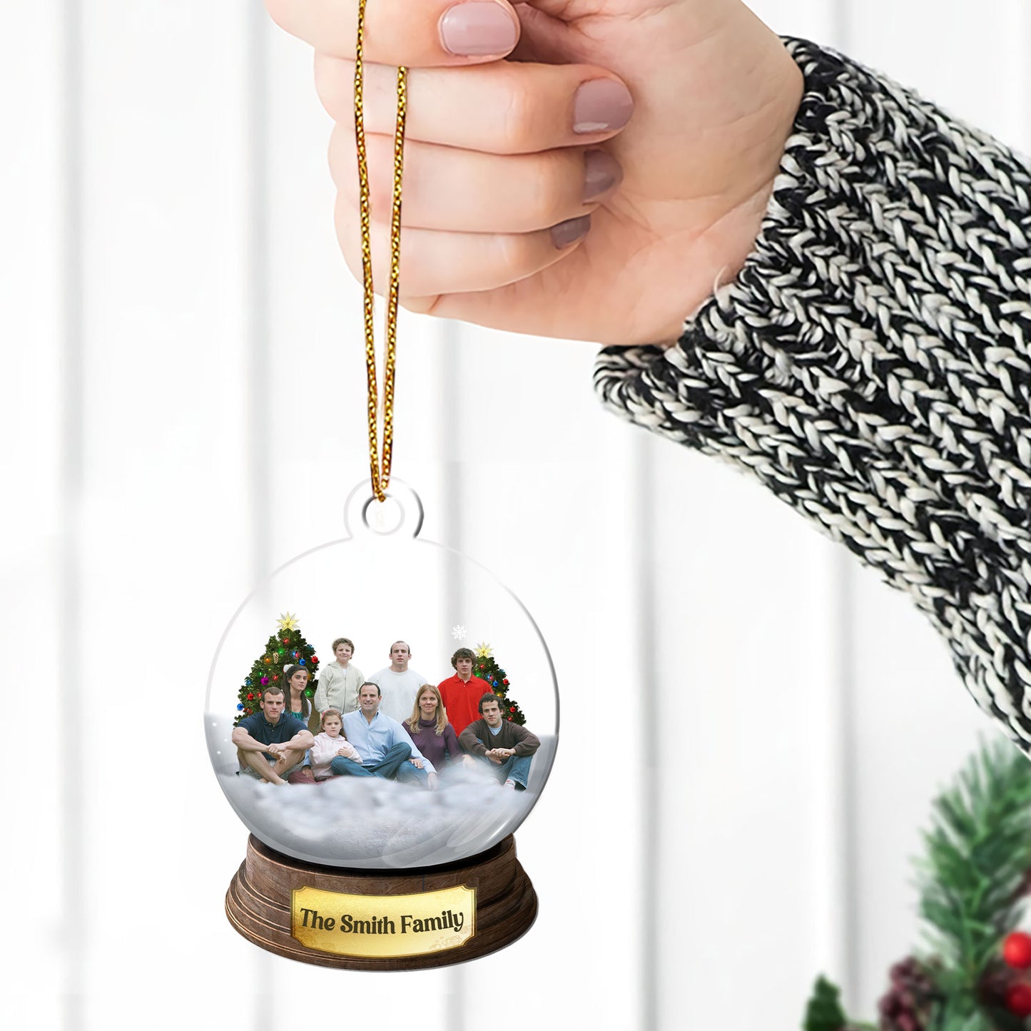 Family Snow Globe - Personalized 1-Side Acrylic Ornament DSACOHLPA2289T
