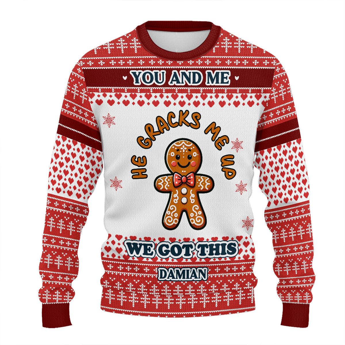 You And Me We Got This First Christmas Together | Personalized Wool Sweater DSWSWHLPA2231T