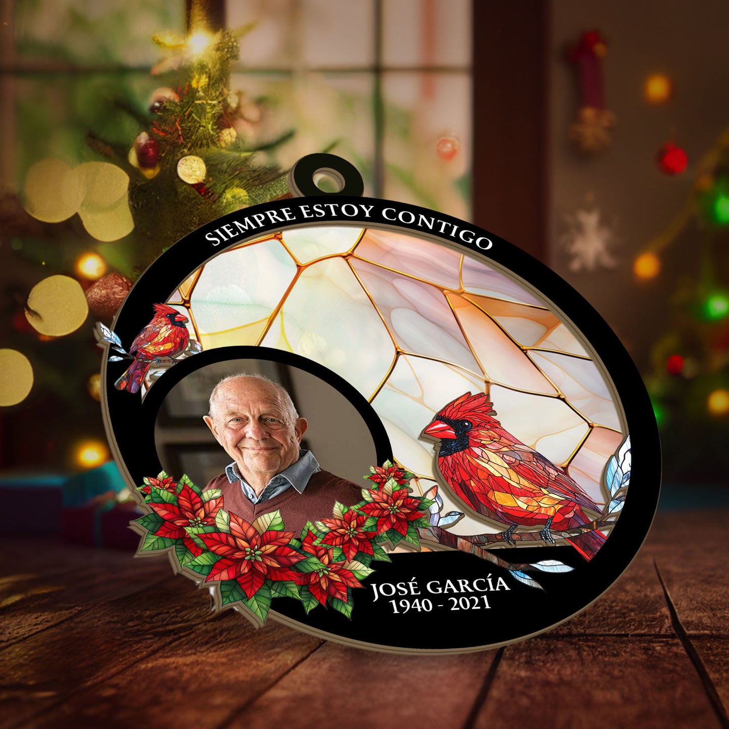 Nuestra Primera Navidad Sin Ti - Personalized Wood & Acrylic Ornament DSWAOHLPA2197TA