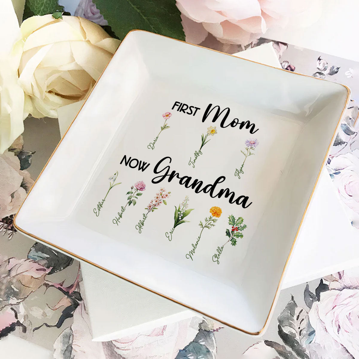 First Mom Now Grandma - Personalized Jewelry Dish DSJDHLN2321D