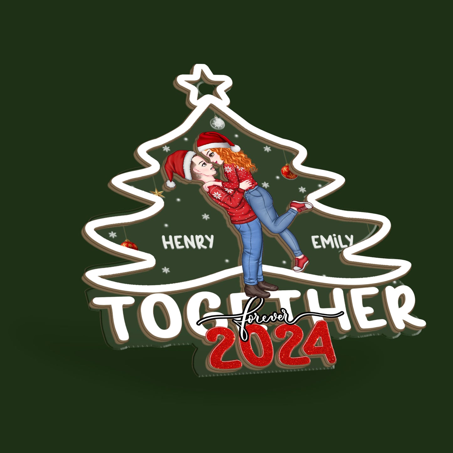 Together Forever - Personalized Wood & Acrylic Ornament DSWAODM1565L