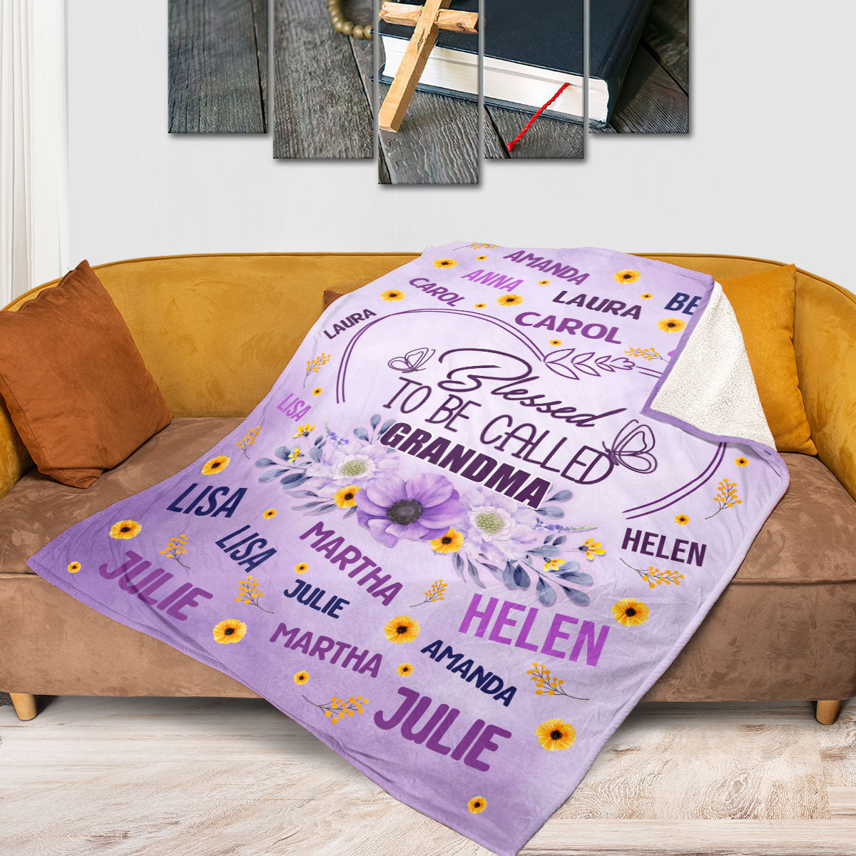 Blessed To Be Called Grandma - Personalized Fleece Blanket DSFBHLPA2547T