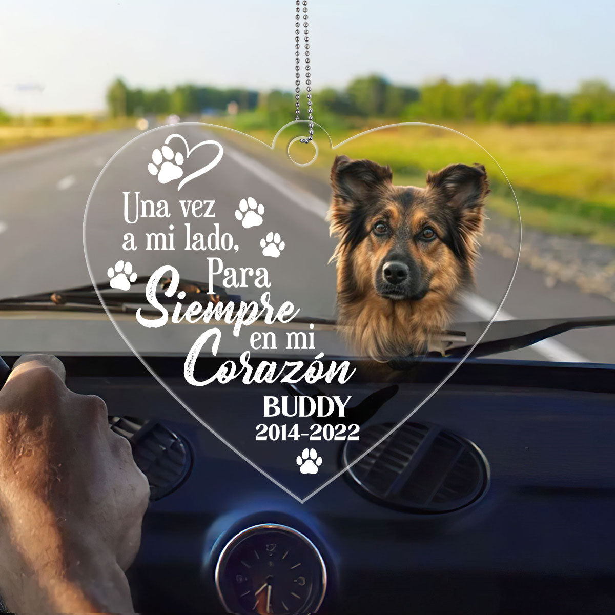 Una vez a mi lado, Para siempre en mi corazón - Personalized Custom Car Ornament DSUPCHONNH1549M
