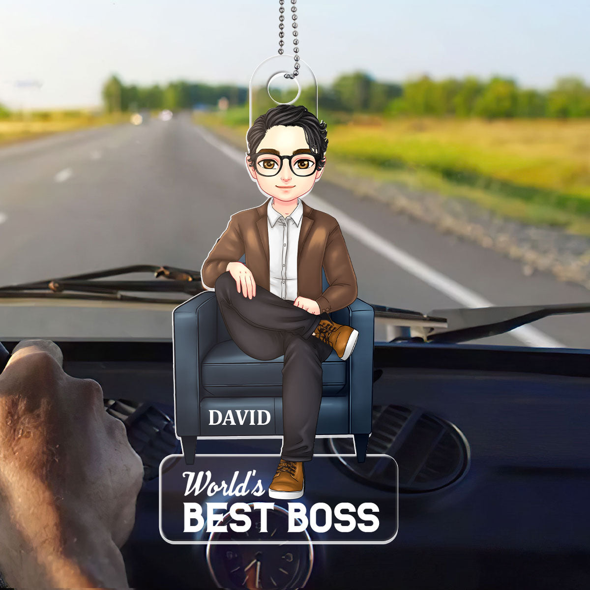 Best Boss Ever - Personalized Custom Car Ornament DSUPCHOHLM1512D