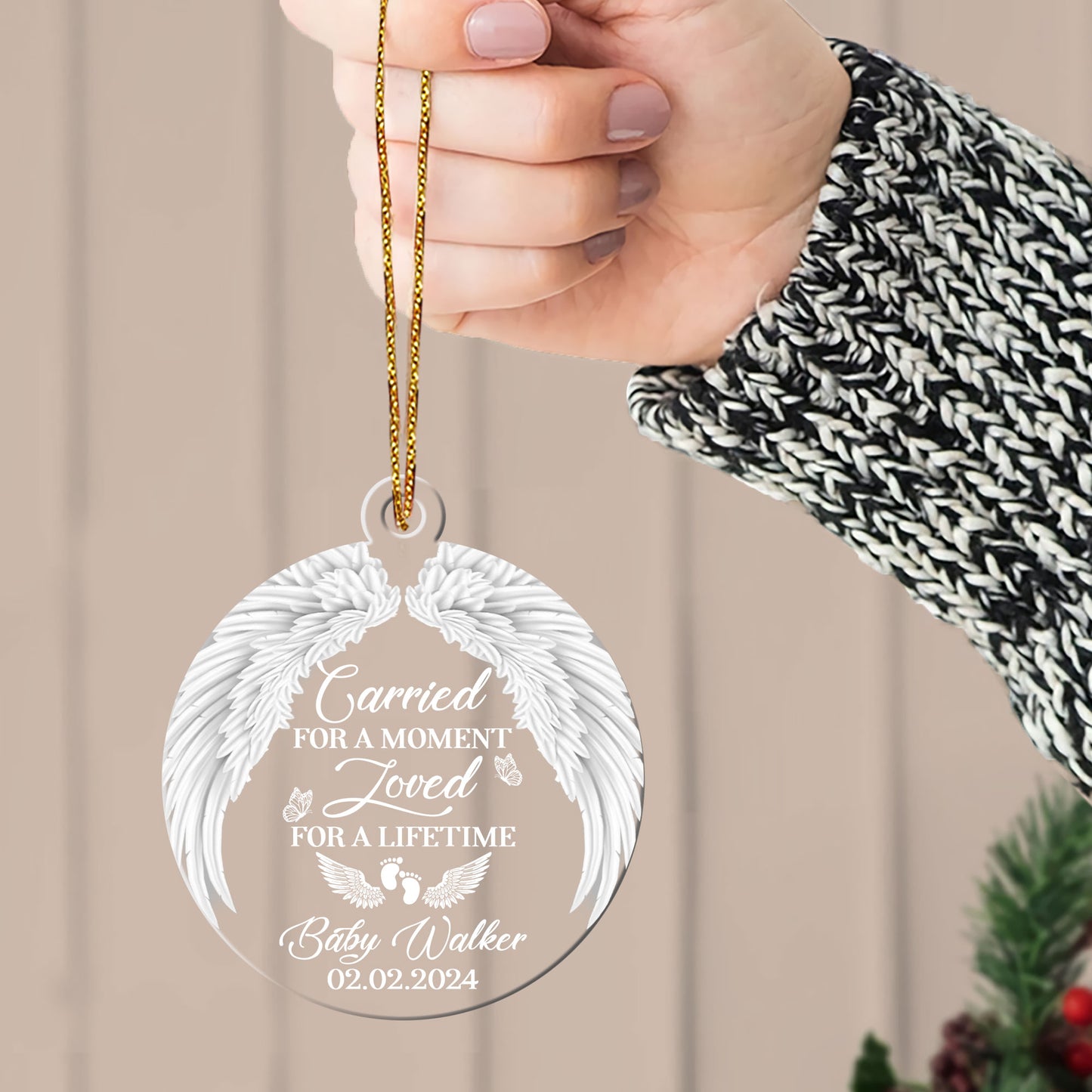 Carried For A Moment Loved For A Lifetime - Personalized 1-Side Acrylic Ornament DSACOHLN1938M