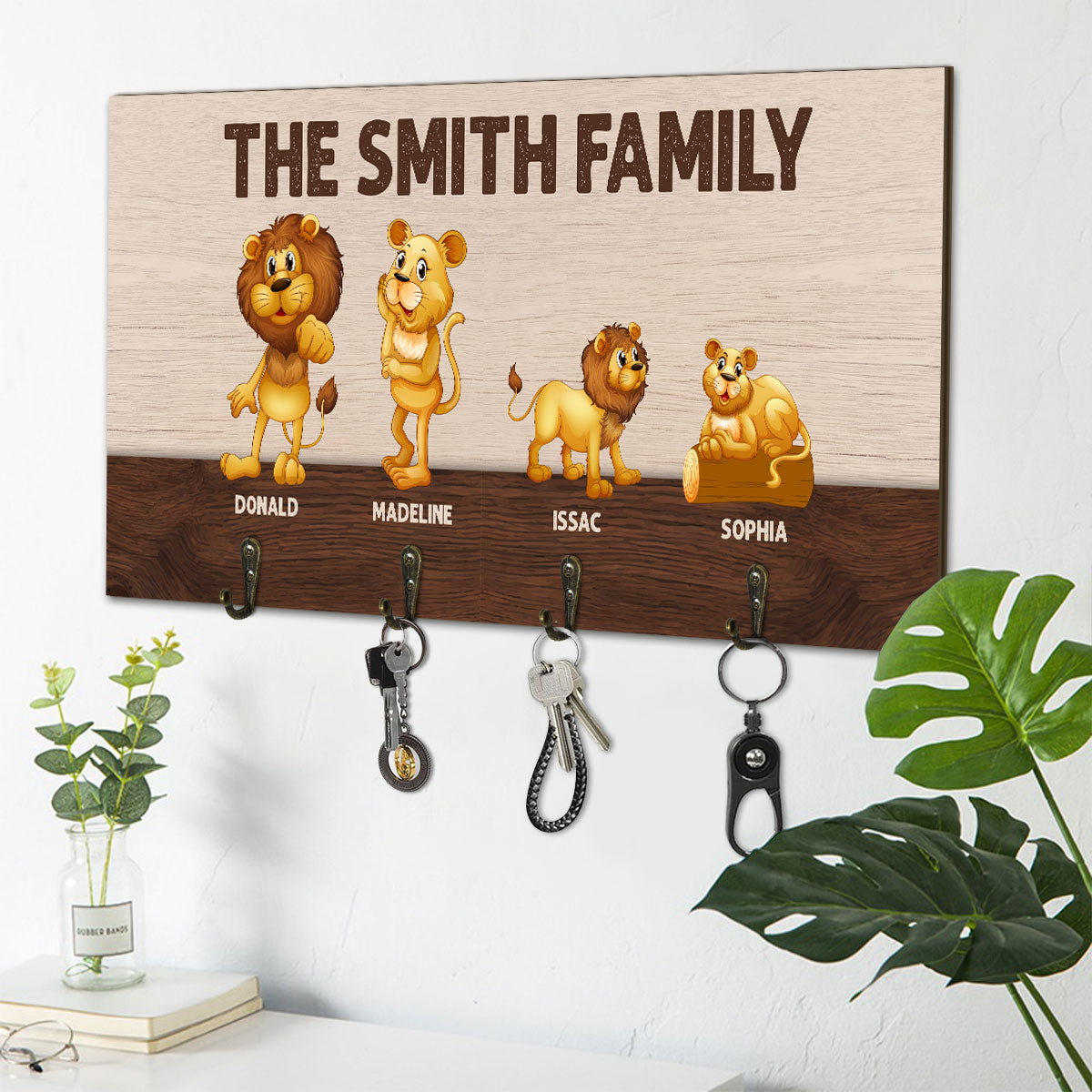 The Lion Family - Personalized Key Holder DSUWKHCSDN1963L