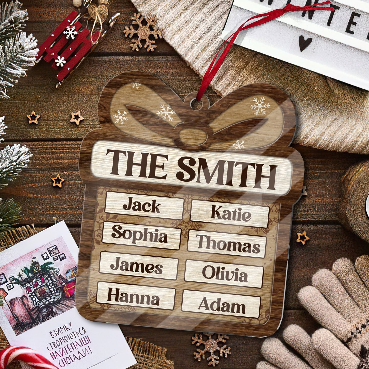 Family Present - Personalized 1-Side Acrylic Ornament DSACOTTN1029M