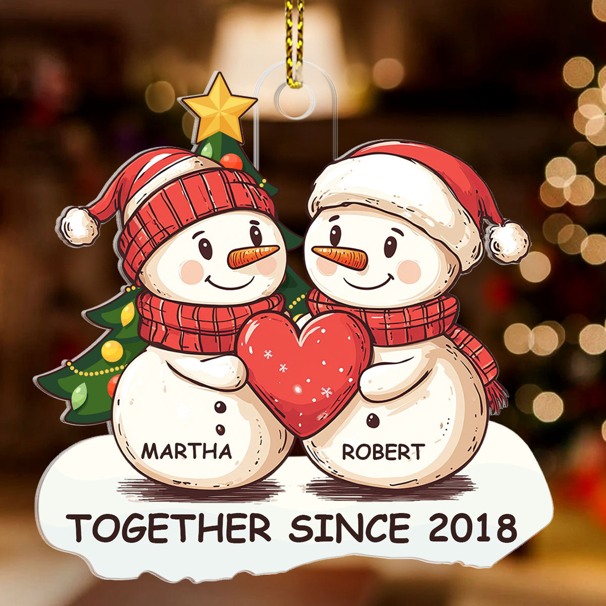 Since We've Been Together Snowman - Personalized 1-Side Acrylic Ornament DSACOHLN2549L