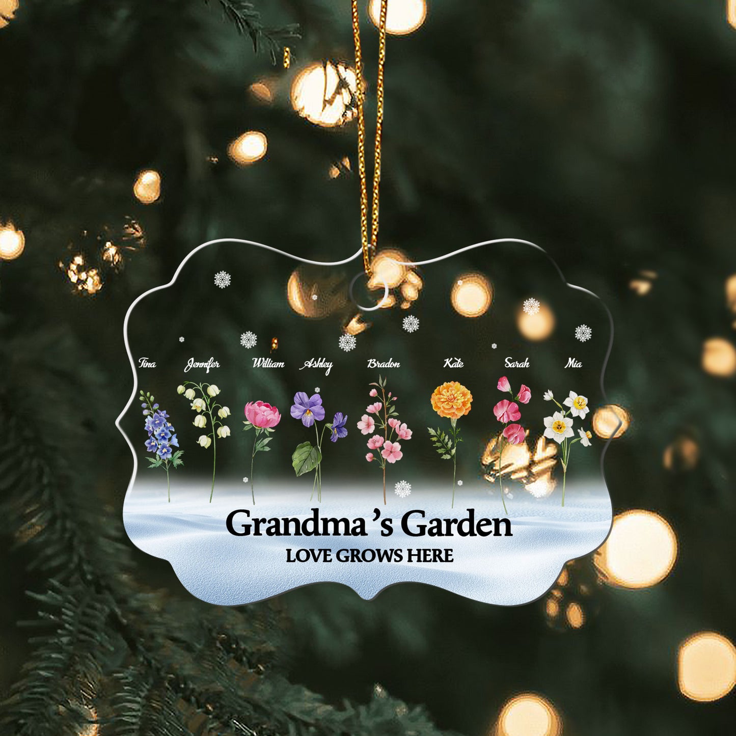 Grandma‘s Garden Love Grows Here - Personalized 1-Side Acrylic Ornament DSACOHLPA1993M