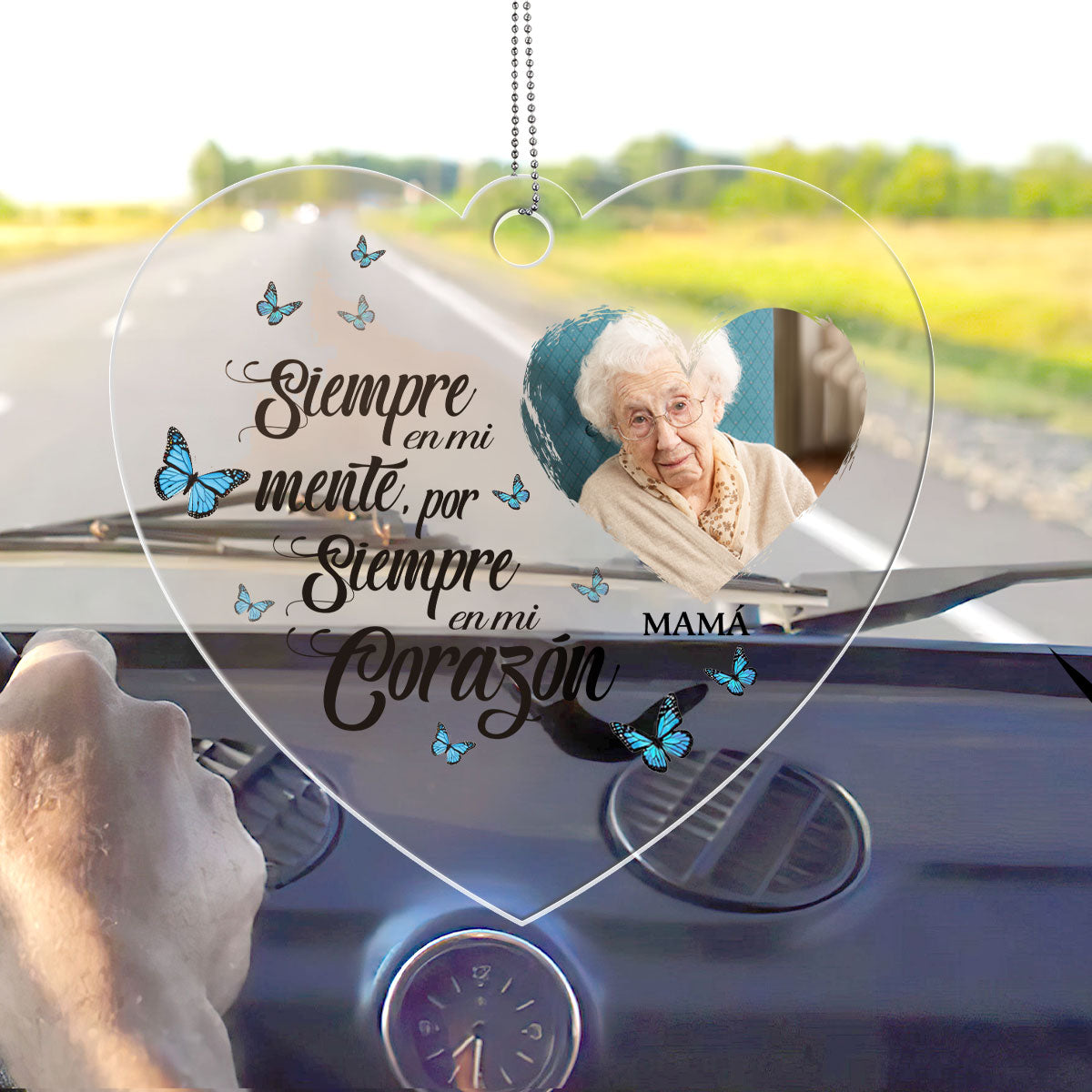 Siempre En Mi Mente - Personalized Custom Car Ornament DSUPCHOHLPA1976TA