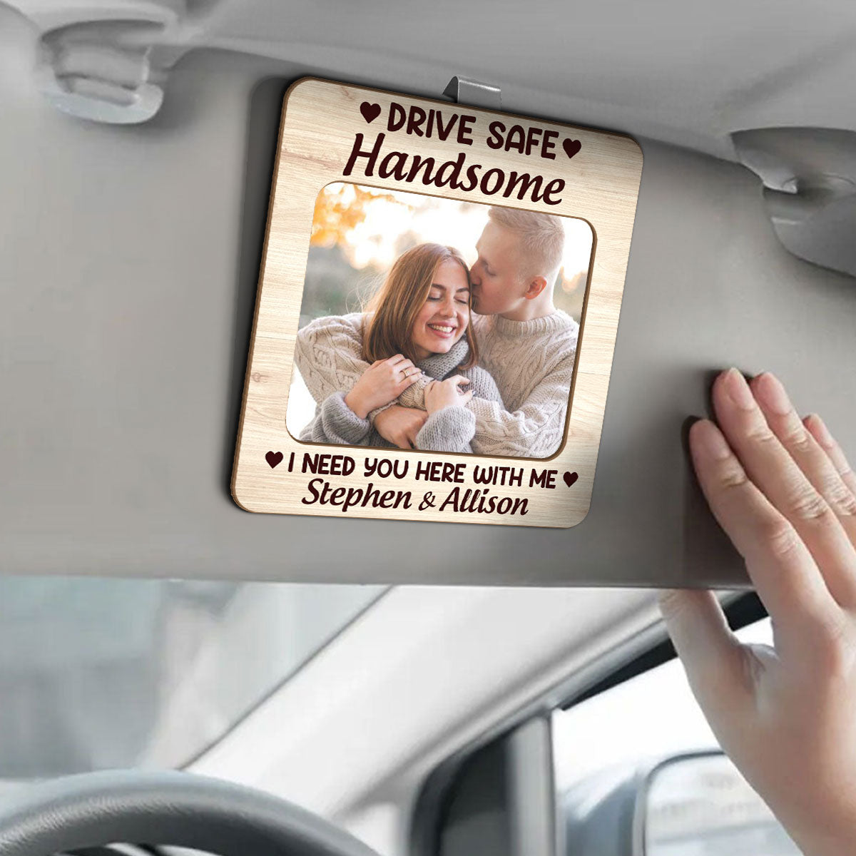 Drive Safe Handsome Custom Photo - Personalized Car Visor Clip DSCVCHLN2417L